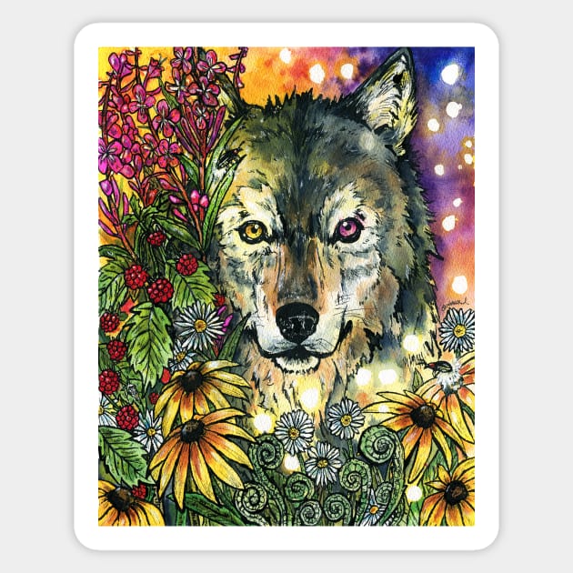 Beauty in the Beast (Wolf) Sticker by 10000birds